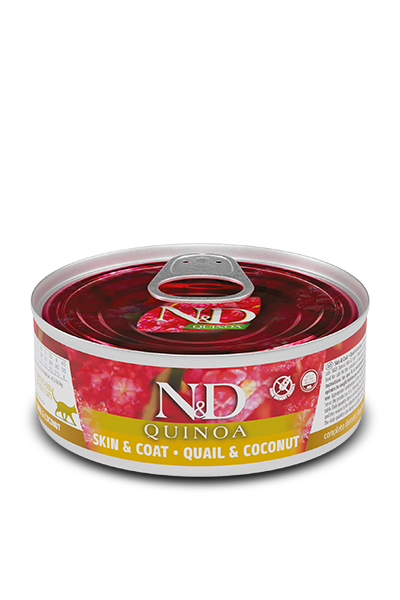 Farmina N&D Feline; Quinoa Skin & Coat Quail Canned; 貓用藜麥系列皮毛保健鵪鶉罐頭配方