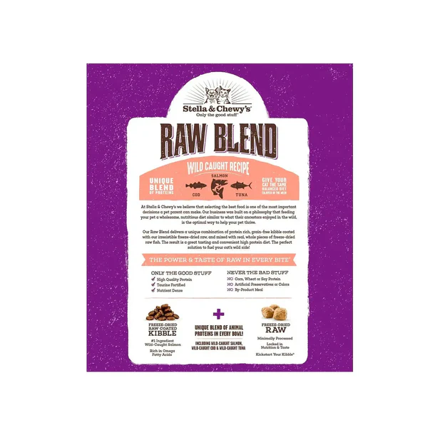 Stella & Chewy's Feline; Wild Caught Raw Blend Kibble; 低溫烘焙貓糧及凍乾生肉粒 野生捕撈配方