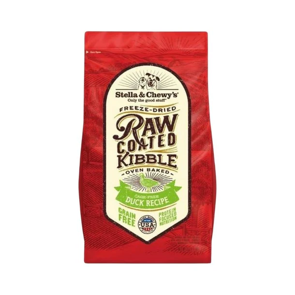 Stella & Chewy's Canine; Cage-Free Duck Raw Coated Baked Kibble; Freeze-dried Raw Coated Baked Kibble