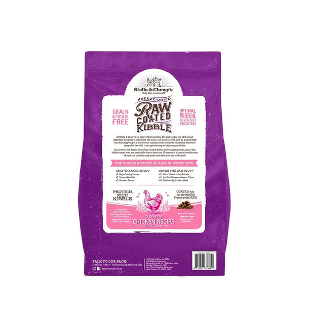 Stella & Chewy's Feline; Kittens Cage Free Chicken Raw Coated Kibble; 凍乾生肉外層貓糧 放養雞幼貓配方
