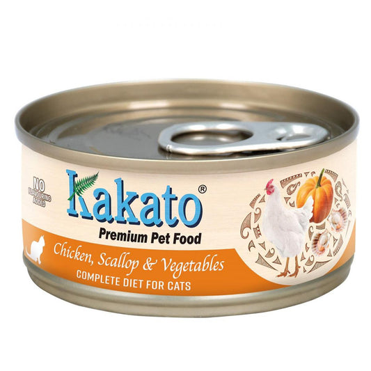 Kakato complete nutrition cat canned chicken, scallops, vegetables (766)