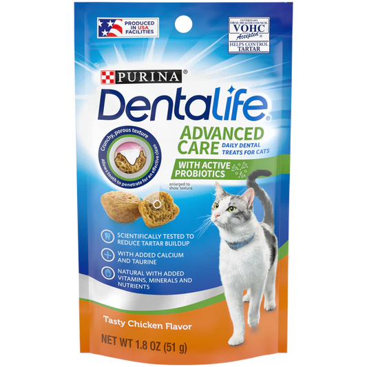 Purina Feline; Dentalife Advanced Care Chicken; 貓用潔齒餅雞肉口味