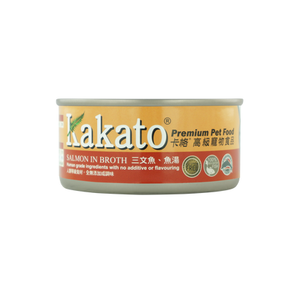Kakato 貓狗鮮食罐 三文魚、魚湯 48罐