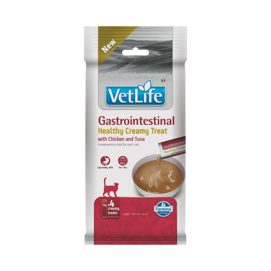 Vet Life Feline; GastroIntestinal Creamy Treats; 貓用腸胃道處方肉泥小食 15g x 4條