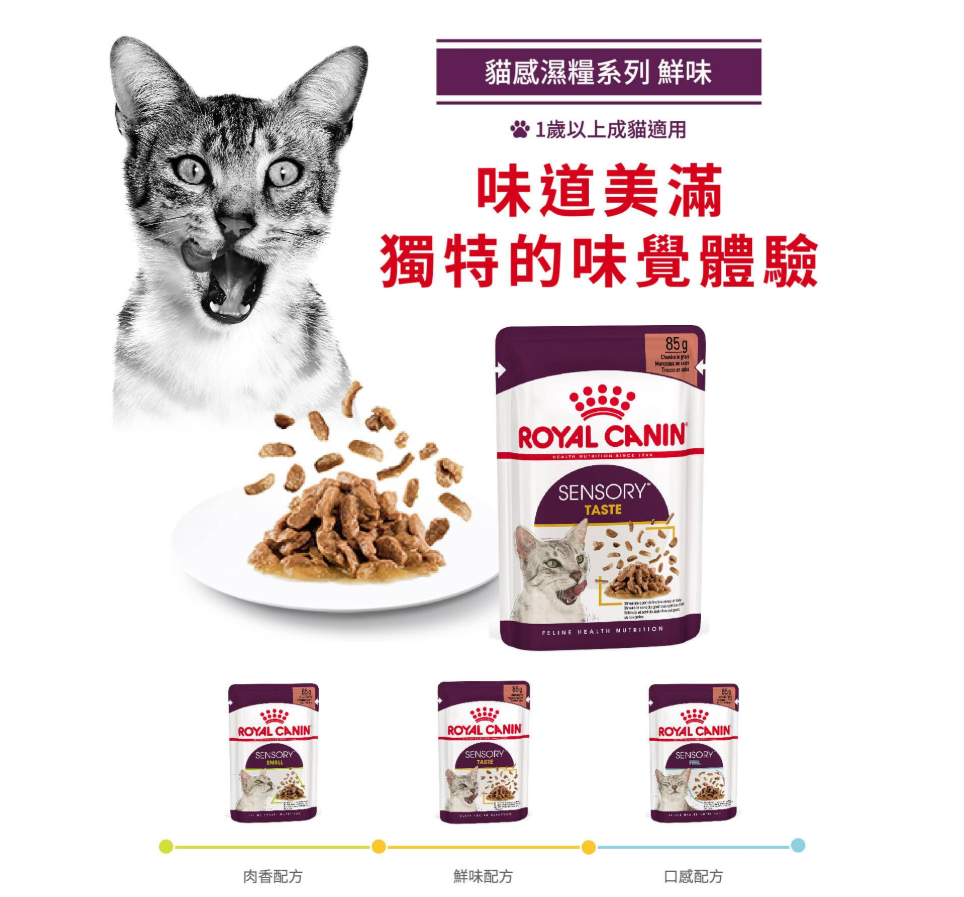 FOTC Royal Canin Feline; Sensory Taste Gravy Pouch; 貓感系列成貓鮮味營養袋裝濕糧(肉汁) 12包