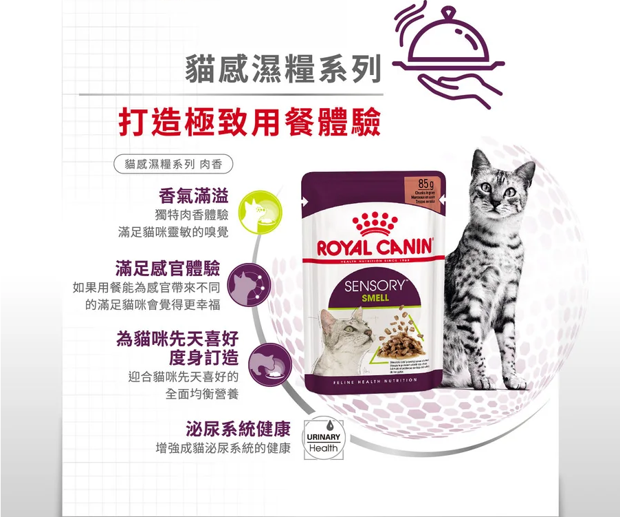 FOTC Royal Canin Feline; Sensory Smell Gravy Pouch; 貓感系列成貓肉香營養袋裝濕糧(肉汁) 12包