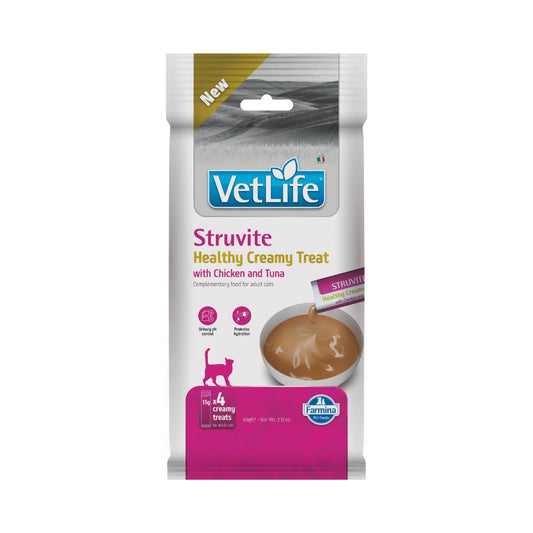 Vet Life Feline; Struvite Creamy Treats; 貓用泌尿道結石處方肉泥小食 15g x 4條