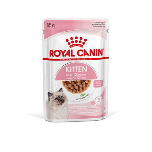 Royal Canin Feline; Kitten Wet (Gravy); 幼貓營養主食濕糧（肉汁） 12包