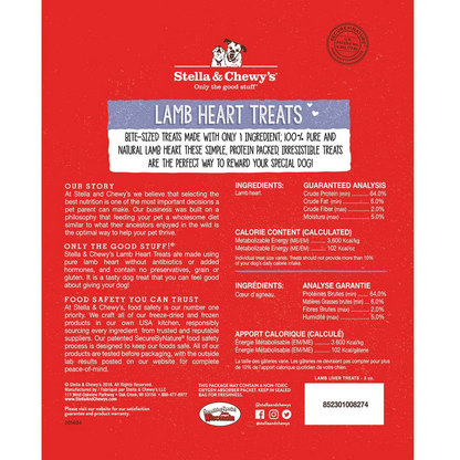 Stella &amp; Chewy's Single Ingredient Lamb Heart Treats for Dogs, Stella &amp; Chewy's Freeze-Dried Single Ingredient Lamb Heart Treats for Dogs