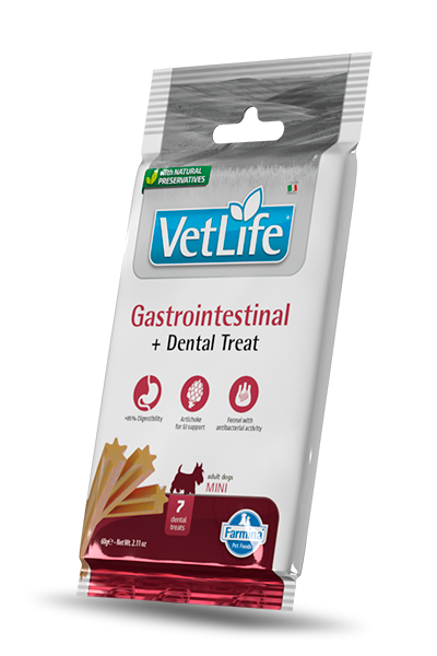 Vet Life Canine; Dental Treats Gastrointestinal MINI; 犬用腸胃道配方小型犬潔齒小食
