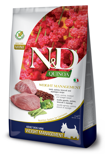 Farmina N&D Canine; Adult Mini Quinoa Weight Management Lamb; 成犬小顆粒藜麥系列體重控制羊肉配方