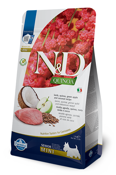 Farmina N&D Canine; Senior Mini Quinoa Lamb; 高齡成犬小顆粒藜麥系列羊肉配方