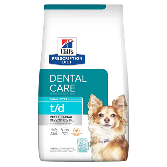 Hill's Canine; T/D Dental Care (Small Bites); 希爾思™處方食品 犬用口腔護理小顆粒配方