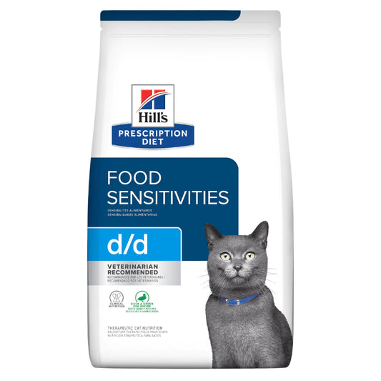 Hill's Feline; D/D Skin/Food Sensitivities (Duck & Green Pea); 希爾思™處方食品 貓用食物 / 皮膚敏感護理配方（鴨肉及碗豆）