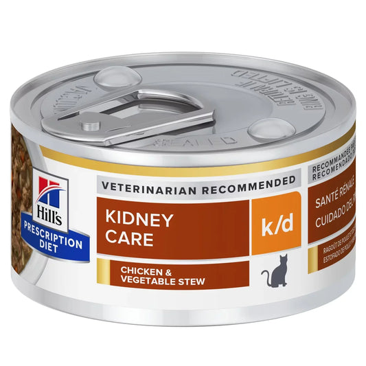 Hill's Feline; K/D Kidney Care Canned (Vegetable & Chicken Stew); 希爾思™處方食品 貓用腎臟護理處方罐頭（雞肉及燉菜） 24罐