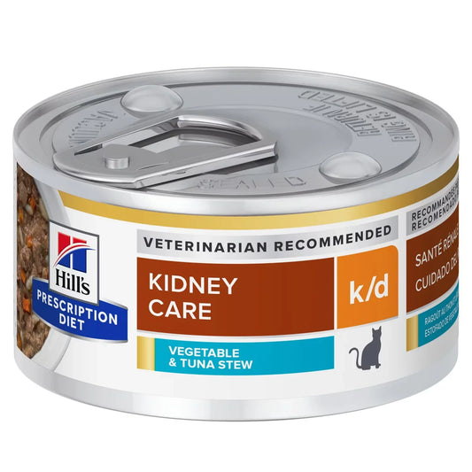 Hill's Feline; K/D Kidney Care Canned (Vegetable & Tuna Stew); 希爾思™處方食品 貓用腎臟護理處方罐頭（吞拿魚及燉菜） 24罐