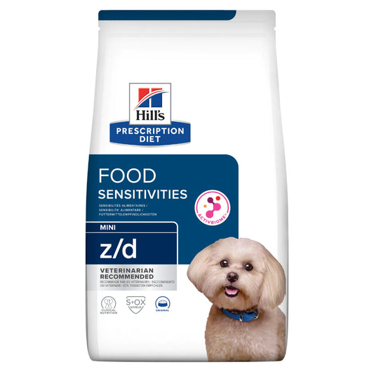 Hill's Canine; Z/D Skin/Food Sensitivities (Small Bites); 希爾思™處方食品 犬用皮膚 / 食物敏感低過敏原小顆粒配方