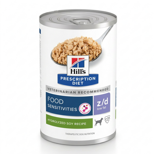 Hill's Canine; Z/D Low Fat Hydrolysed Soy Canned; 希爾思™處方食品 犬用低脂水解大豆配方罐頭12罐