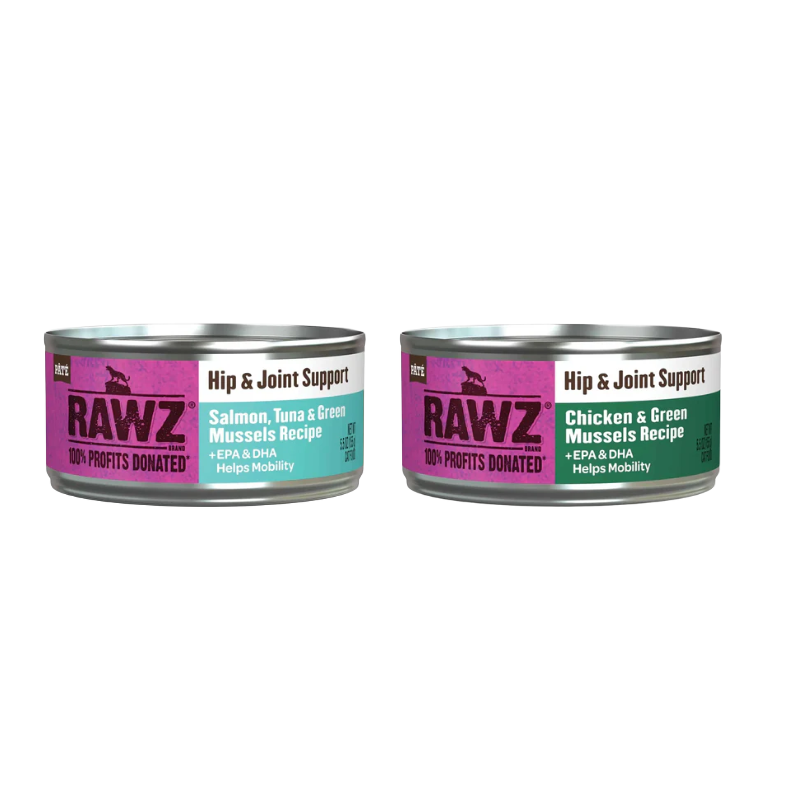 Rawz Feline; Hip & Joint Support Salmon, Tuna & Green Mussels Recipe Canned; 貓用關節保健配方三文魚吞拿魚配青口罐頭