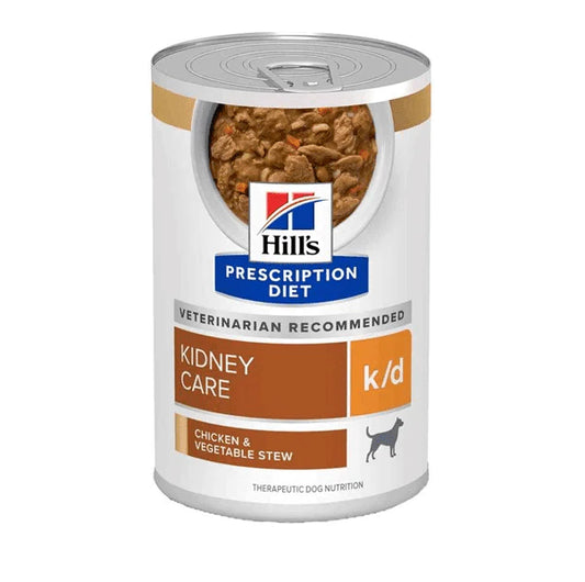 Hill's Canine; K/D Kidney Care Canned (Chicken & Veg Stew); 希爾思™處方食品 犬用腎臟護理處方罐頭（雞肉及燉菜）