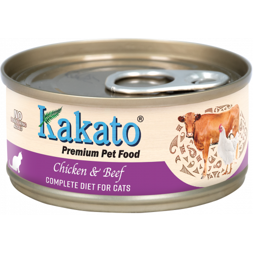 Kakato Complete Nutrition Cat Canned Chicken and Beef 48 cans (763)