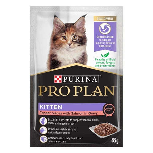 Purina Pro Plan Feline; Kitten Gravy Salmon Pouch; 幼貓配方濕糧 (醬汁三文魚)