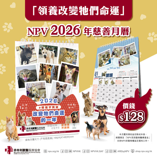「領養改變牠們命運」 NPV2026年慈善月曆