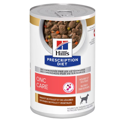 Hill's Canine; ONC CARE Canned (Chicken & Vegetable Stew); 希爾思™處方食品 犬用 ONC CARE 腫瘤照護處方罐頭（雞肉燉蔬菜味）12罐