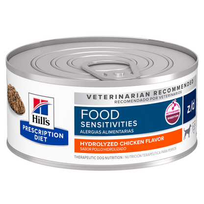 Hill's Canine; Z/D Skin / Food Sensitivities Canned; 希爾思™處方食品 犬用皮膚 / 食物敏感低過敏原處方罐頭 24罐
