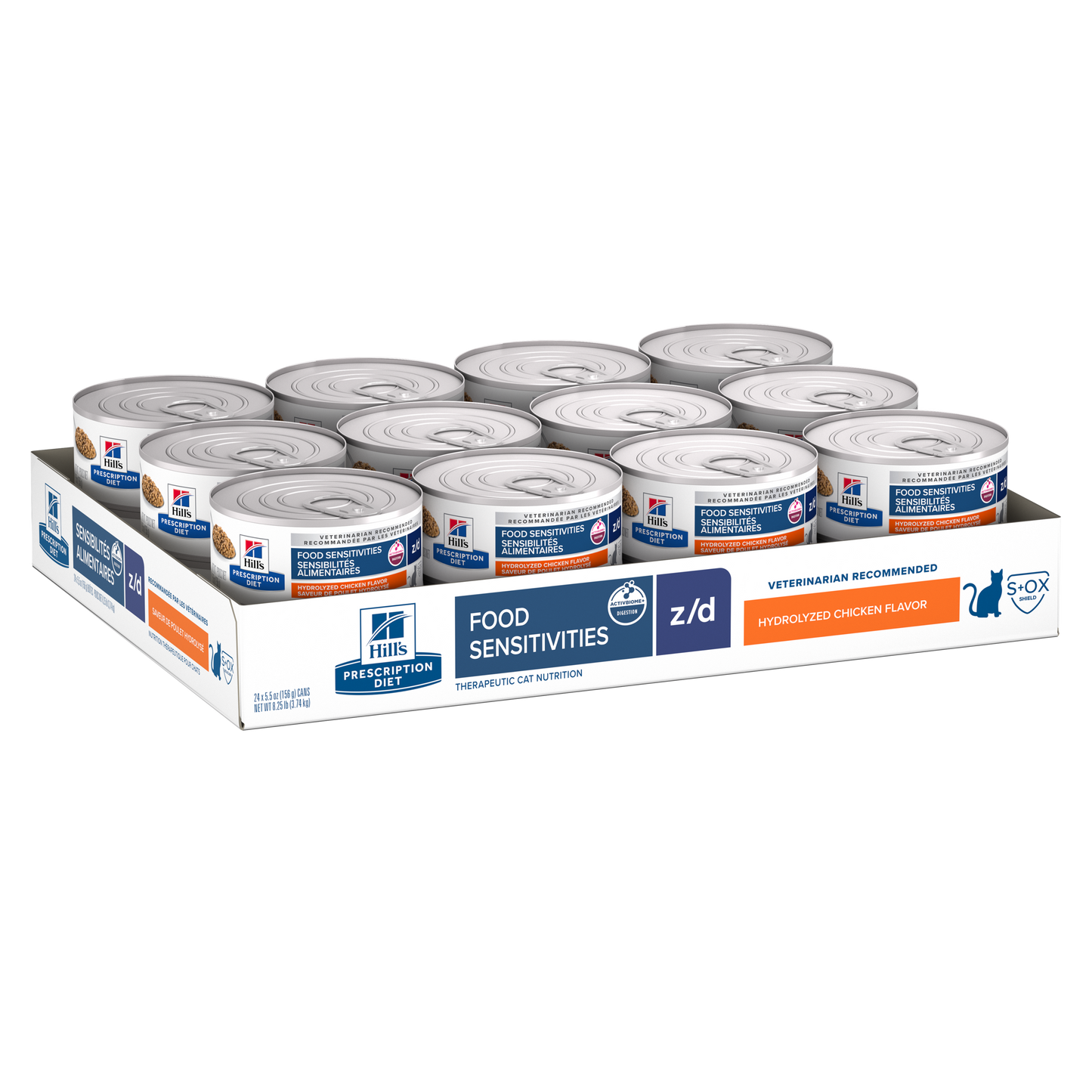 Hill's Feline; Z/D Skin/Food Sensitivities Canned; 希爾思™處方食品 貓用皮膚 / 食物敏感低過敏原處方罐頭 24罐
