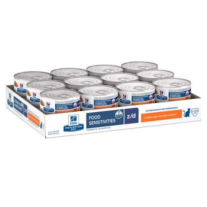 Hill's Feline; Z/D Skin/Food Sensitivities Canned; 希爾思™處方食品 貓用皮膚 / 食物敏感低過敏原處方罐頭 24罐