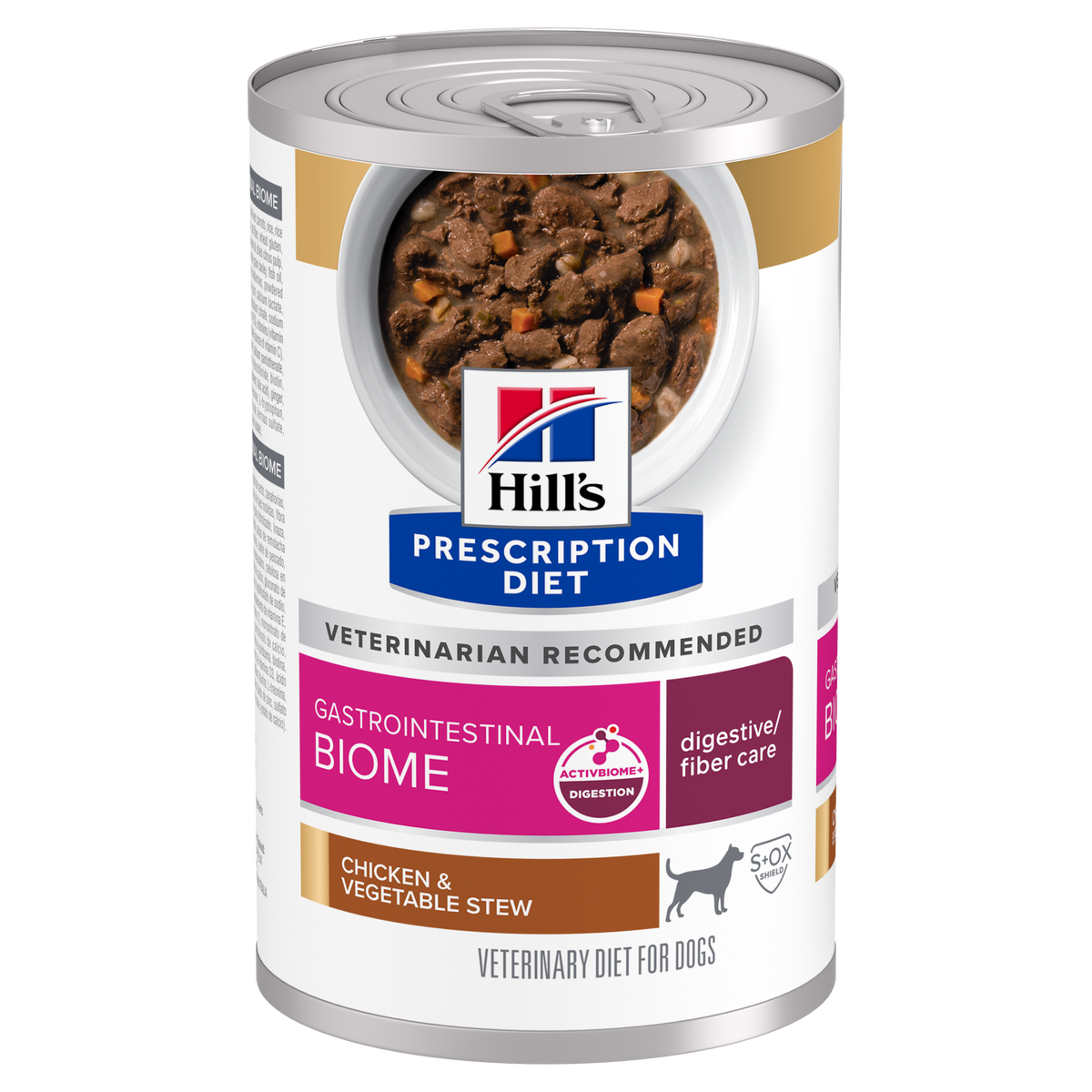 Hill's Canine; Gastrointestinal Biome Chicken & Vegetable Stew Canned; 希爾思™處方食品 犬用GI Biome健康腸菌叢處方罐頭（雞肉燉蔬菜味）12罐