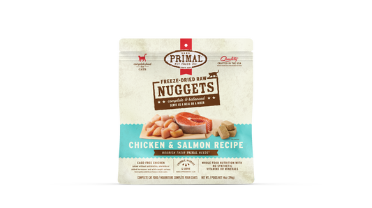 Primal Feline; Freeze Dried Nuggets Chicken & Salmon Formula; 凍乾貓糧雞肉三文魚配方