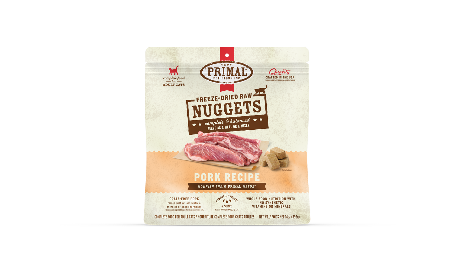 Primal Feline; Freeze Dried Nuggets Pork Formula;