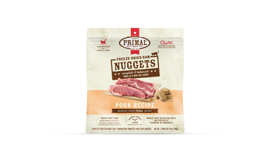 Primal Feline; Freeze Dried Nuggets Pork Formula; 凍乾貓糧豚肉配方