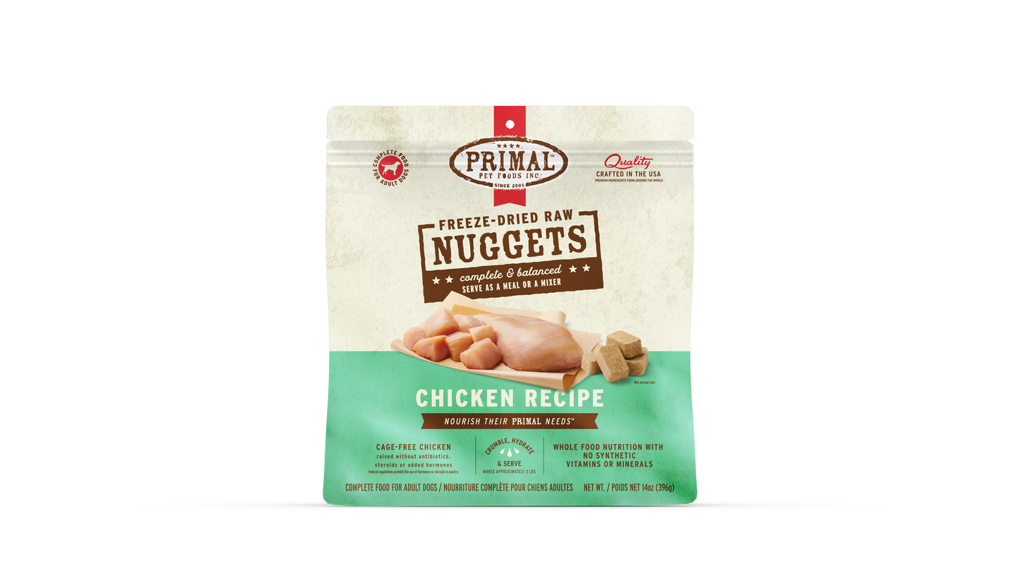 Primal Canine; Freeze Dried Nuggets Chicken Formula; 凍乾狗糧雞肉配方