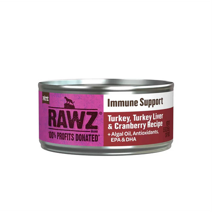Rawz Feline; Immune Support Turkey, Turkey Liver & Cranberry Recipe Canned; 貓用免疫系統保健配方火雞肉火雞肝蔓越莓罐頭 155g