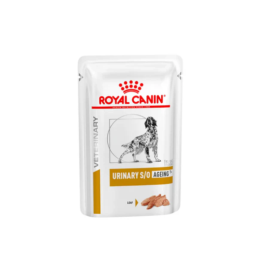 Royal Canin Canine; Urinary S/O Aging 7+ Pouch-Loaf; 12 packs of wet food for older dogs 7+ urinary tract