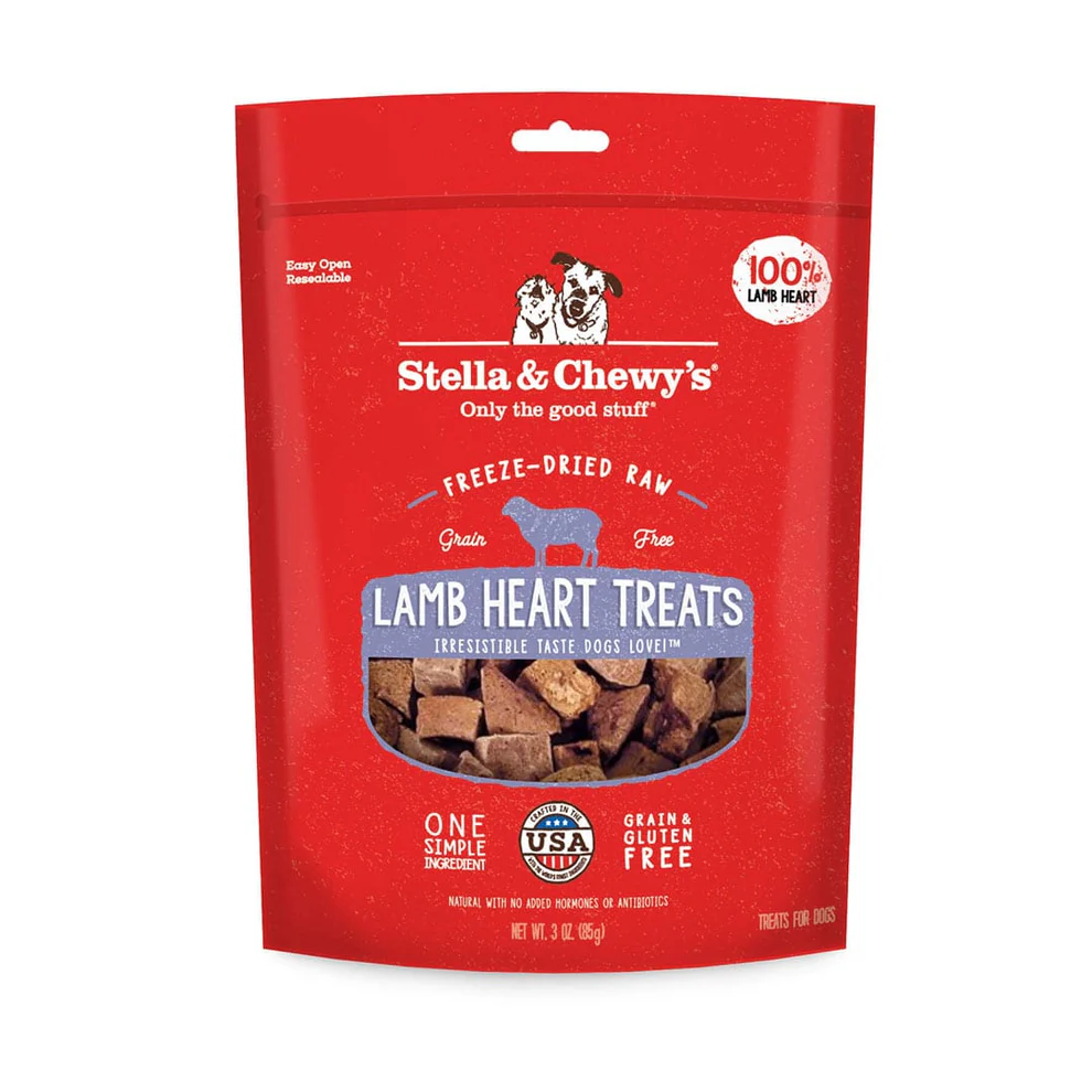 Stella &amp; Chewy's Single Ingredient Lamb Heart Treats for Dogs, Stella &amp; Chewy's Freeze-Dried Single Ingredient Lamb Heart Treats for Dogs