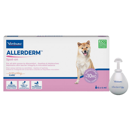 OTC Virbac Canine; Allerderm Spot On SIS 4ml; 全新升級配方愛樂滴皮膚屏障滴劑（10公斤以上犬用）