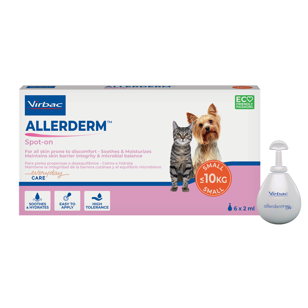 OTC Virbac Feline & Canine; Allerderm Spot On SIS 2ml; 全新升級配方愛樂滴皮膚屏障滴劑（貓及10公斤以下小型犬用）