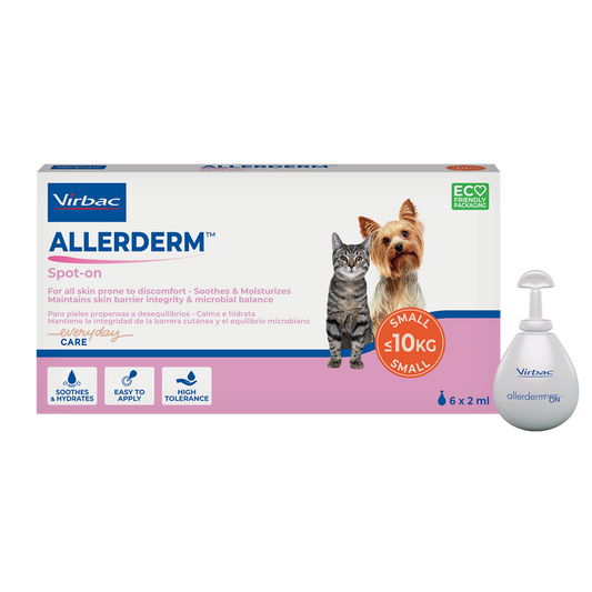 OTC Virbac Feline & Canine; Allerderm Spot On SIS 2ml; 全新升級配方愛樂滴皮膚屏障滴劑（貓及10公斤以下小型犬用）