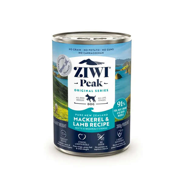 Ziwi Peak Wet Mackerel & Lamb Recipe for Dogs; Ziwi Peak鮮肉狗罐頭 鯖魚及羊肉配方