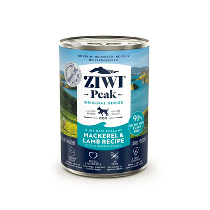 Ziwi Peak Wet Mackerel & Lamb Recipe for Dogs; Ziwi Peak鮮肉狗罐頭 鯖魚及羊肉配方