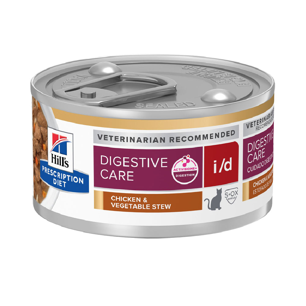 Hill's Feline; I/D Digestive Care Canned (Chicken & Vegetable Stew); 希爾思™處方食品 貓用消化系統護理處方罐頭（雞肉及燉菜） 24罐