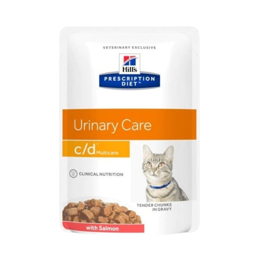 Hill's Feline; C/D Urinary Pouch (Salmon); 希爾思™處方食品 貓用泌尿道護理濕糧（三文魚味） 12包