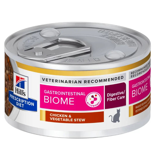 Hill's Feline; Gastrointestinal Biome Ckn & Veg Stew; 希爾思™處方食品 貓用GI Biome健康腸菌叢處方罐頭（雞肉燉蔬菜味） 24罐