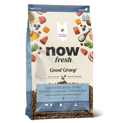 now FRESH Feline; Adult Cat Good Gravy Salmon; 成貓香濃火雞骨湯外層乾糧三文魚配方