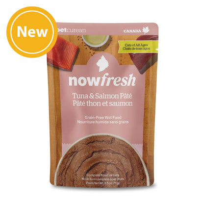 now FRESH Feline; Tuna & Salmon Pate Pouch; 全年齡貓吞拿魚及三文魚醬包