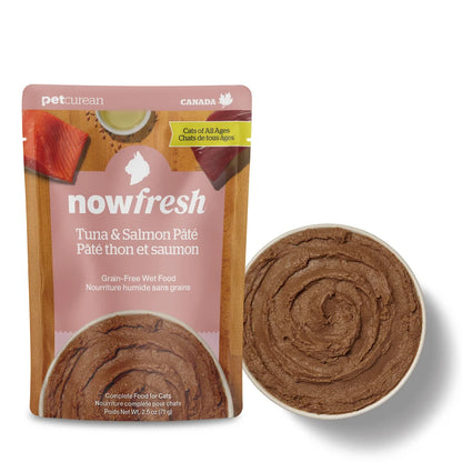 now FRESH Feline; Tuna & Salmon Pate Pouch; 全年齡貓吞拿魚及三文魚醬包